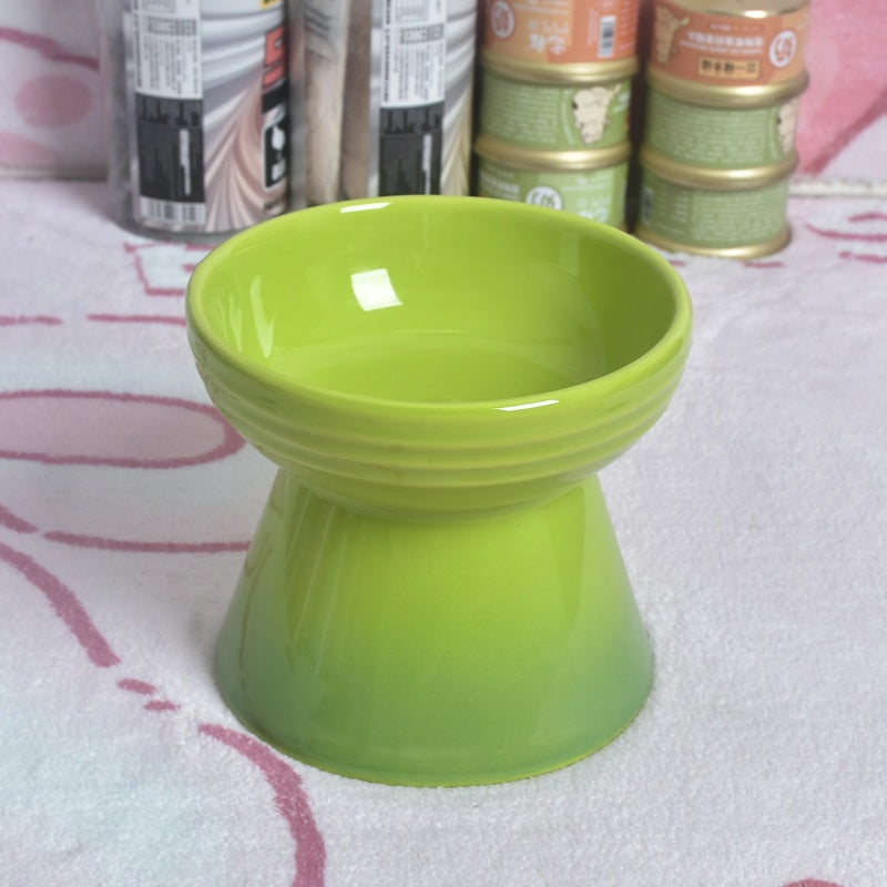 HKM-6762941 Ceramic Anti-Tumble Pet Bowl for Dogs and Cats with High Foot and Neck Protector