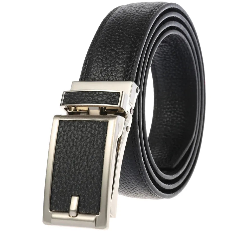 HKM-676435 Automatic Buckle Fashion Ratchet Leather Belt - Model LY33-32322-5