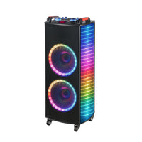 HKM-676563 12 Inch Portable Wireless Subwoofer with RGB LED Lights and Bluetooth Functionality