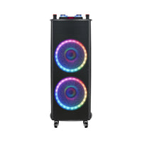 HKM-676563 12 Inch Portable Wireless Subwoofer with RGB LED Lights and Bluetooth Functionality