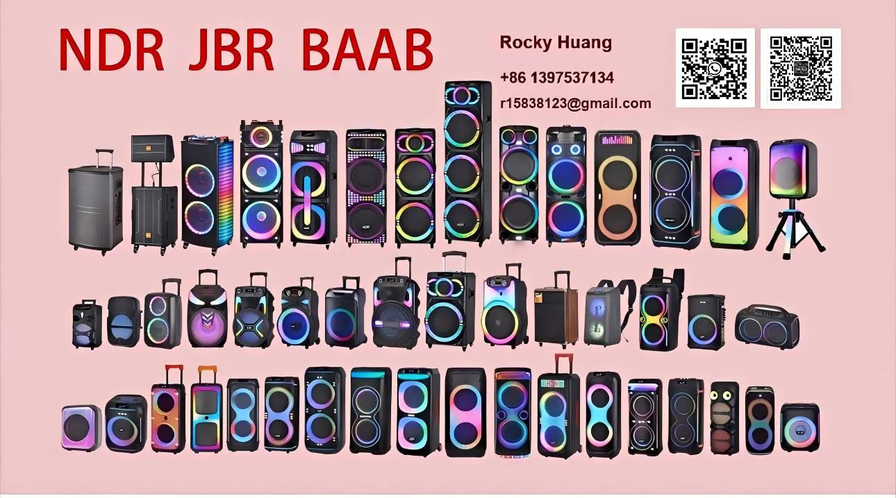 HKM-676563 12 Inch Portable Wireless Subwoofer with RGB LED Lights and Bluetooth Functionality