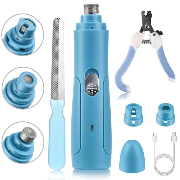 HKM-676627 Pet Electric Nail Polisher and Manicure Tool Set with USB Charging and Accessories