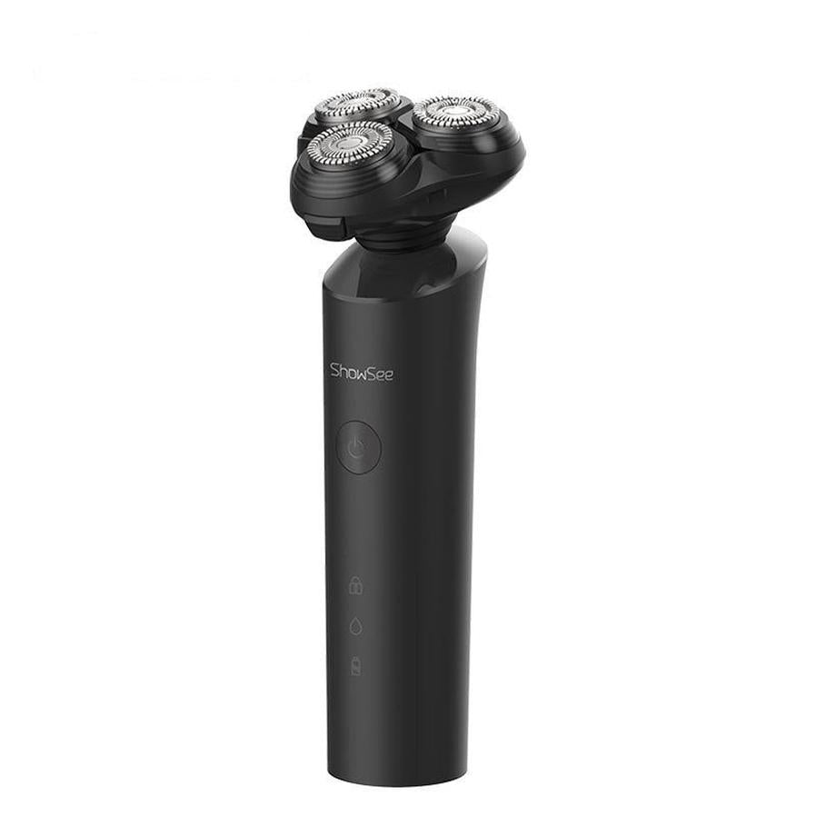 HKM-676627 Rechargeable Electric Men's Razor with 3 Rotary Blades and Waterproof Design