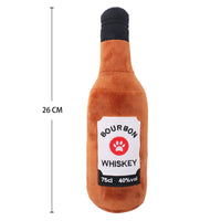 HKM-6766397 Plush Chewing Toy for Cats and Dogs - Wine Bottle and Donut Design, 25cm