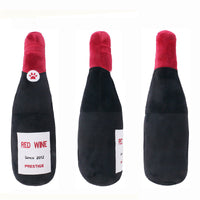 HKM-6766397 Plush Chewing Toy for Cats and Dogs - Wine Bottle and Donut Design, 25cm