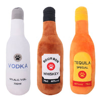 HKM-6766397 Plush Chewing Toy for Cats and Dogs - Wine Bottle and Donut Design, 25cm