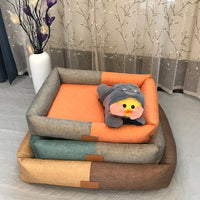 HKM-6766781 Comfortable Sponge Pet Mats for Dogs – Imitation Linen with Hand/Machine Wash Options – Multiple Sizes Available