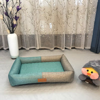 HKM-6766781 Comfortable Sponge Pet Mats for Dogs – Imitation Linen with Hand/Machine Wash Options – Multiple Sizes Available