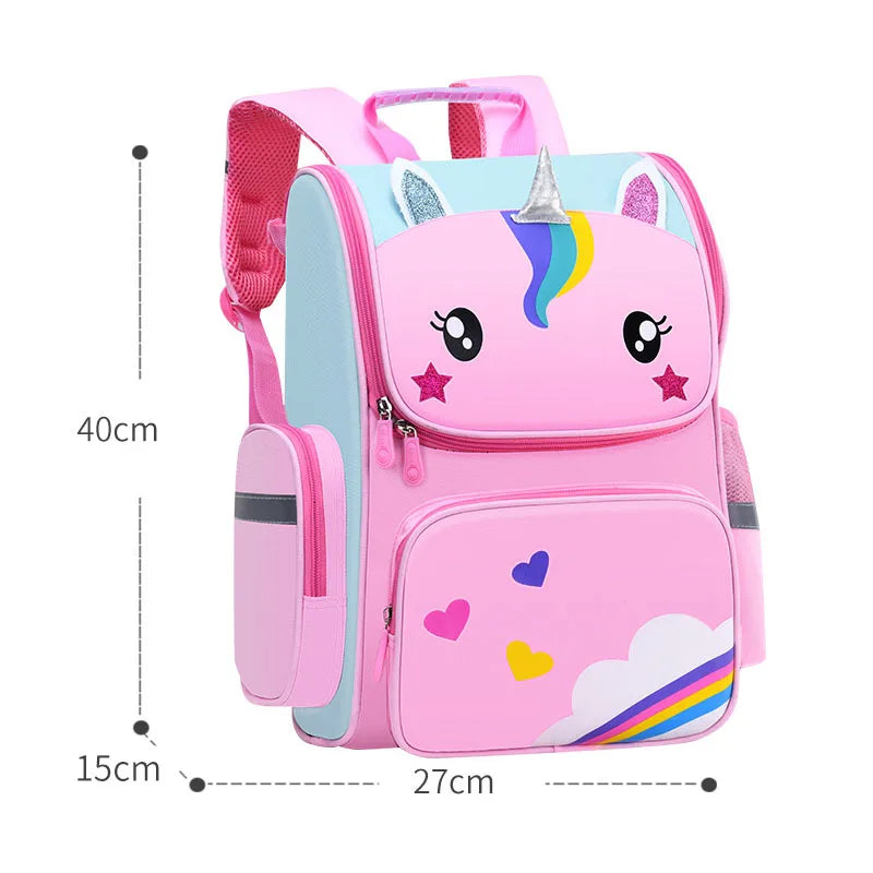 HKM-676691 Cute Pink Unicorn Backpack for Kids - 2024 Cartoon School Bag for Girls