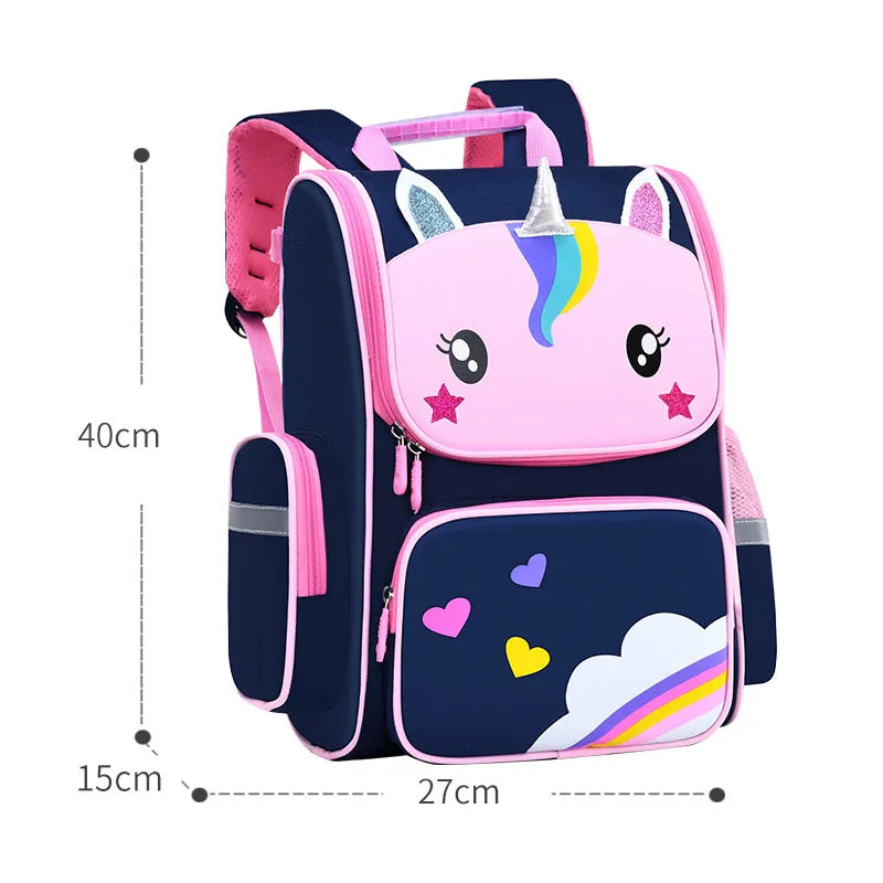 HKM-676691 Cute Pink Unicorn Backpack for Kids - 2024 Cartoon School Bag for Girls