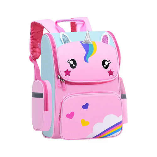 HKM-676691 Cute Pink Unicorn Backpack for Kids - 2024 Cartoon School Bag for Girls