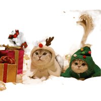 HKM-6767293 Cozy Pet Antlers Hat and Cloak for Autumn and Winter Fun