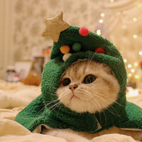 HKM-6767293 Cozy Pet Antlers Hat and Cloak for Autumn and Winter Fun