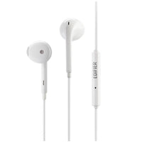 HKM-676755 Wired In-Ear Headset with Microphone for Mobile Phone Calls and Music, White, 1.2m Cable Length