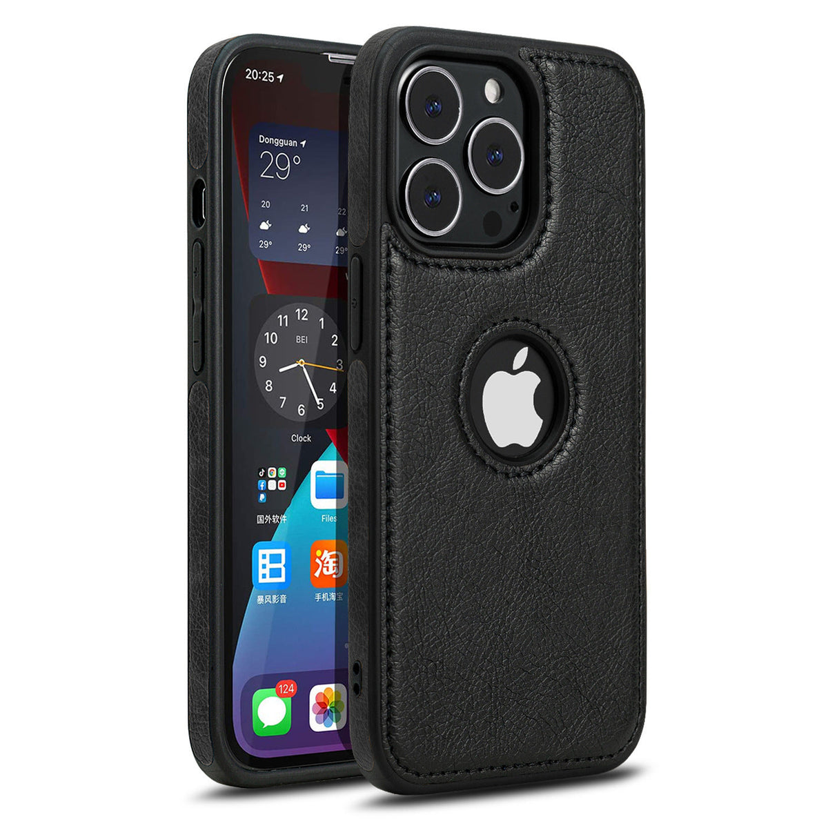 HKM-676819 Patterned Leather Back Cover Case for iPhone 13 Series - Imitation Leather, TPU Material