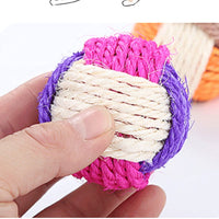 HKM-6768957 Sisal Ball Cat Toy - Three Color Bite Toy - 6cm Diameter - Lightweight 26g