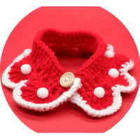 HKM-6769085 Knitted Bowknot Collars for Cats, Dogs, and Rabbits – Multi-Seasonal Saliva Towels, XS-L Sizes