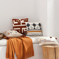 HKM-676947 Moroccan Geometric Tassel Pillowcase - Various Patterns and Sizes for Stylish Decor