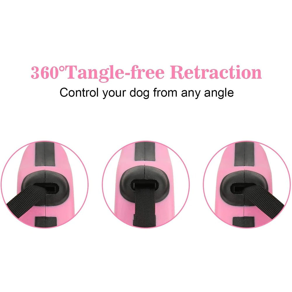 HKM-6769981 Durable Automatic Retractable Dog Leash with Tangle-Free Nylon Rope for Easy Walking and Running, Available in 3m and 5m Lengths