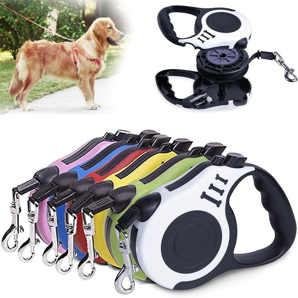 HKM-6769981 Durable Automatic Retractable Dog Leash with Tangle-Free Nylon Rope for Easy Walking and Running, Available in 3m and 5m Lengths