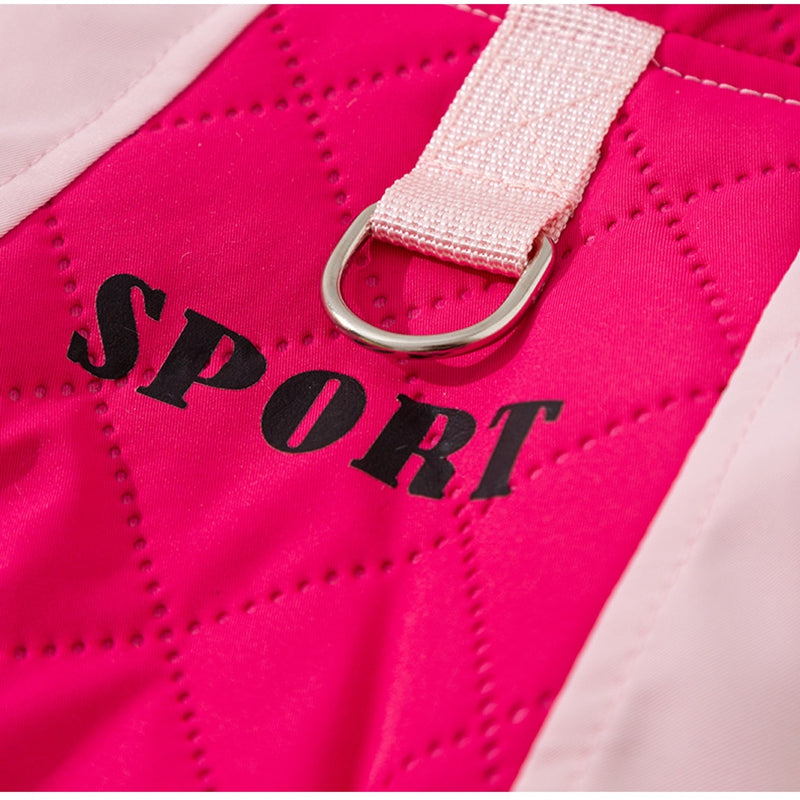 HKM-6771261 Sporty Quilted Dog Jumpsuit with Fleece Lining for Small and Medium Breeds