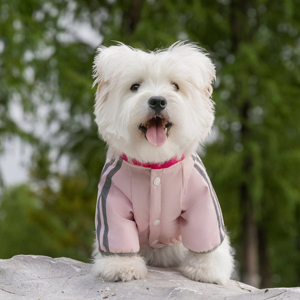 HKM-6771261 Sporty Quilted Dog Jumpsuit with Fleece Lining for Small and Medium Breeds