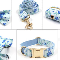 HKM-6772285 Blueberry Print Pet Chest Harness and Leash Set, Polyester Material, Multiple Sizes Available