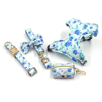 HKM-6772285 Blueberry Print Pet Chest Harness and Leash Set, Polyester Material, Multiple Sizes Available