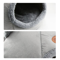 HKM-6772541 Semi-Enclosed Plush Lined Round Pet Bed for Cats and Dogs - Size M/L