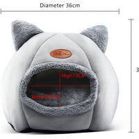 HKM-6772541 Semi-Enclosed Plush Lined Round Pet Bed for Cats and Dogs - Size M/L