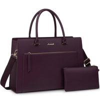 HKM-677267 15.6 Inch Laptop Tote Handbag for Women - Stylish Leather Office Briefcase with Shoulder Strap