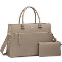 HKM-677267 15.6 Inch Laptop Tote Handbag for Women - Stylish Leather Office Briefcase with Shoulder Strap