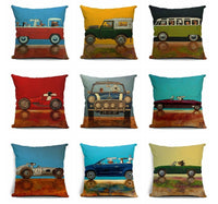 HKM-677267 Cartoon Dog Cotton Pillow Set for Cars - Soft Cushions with Removable Covers