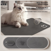 HKM-6774333 Minimalist Water-Absorbing Non-Slip Pet Feeding Mat in Various Colors and Shapes