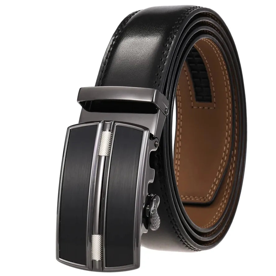 HKM-677587 Genuine Leather Automatic Men's Belt with Custom Logo - Model LY36-22059-1