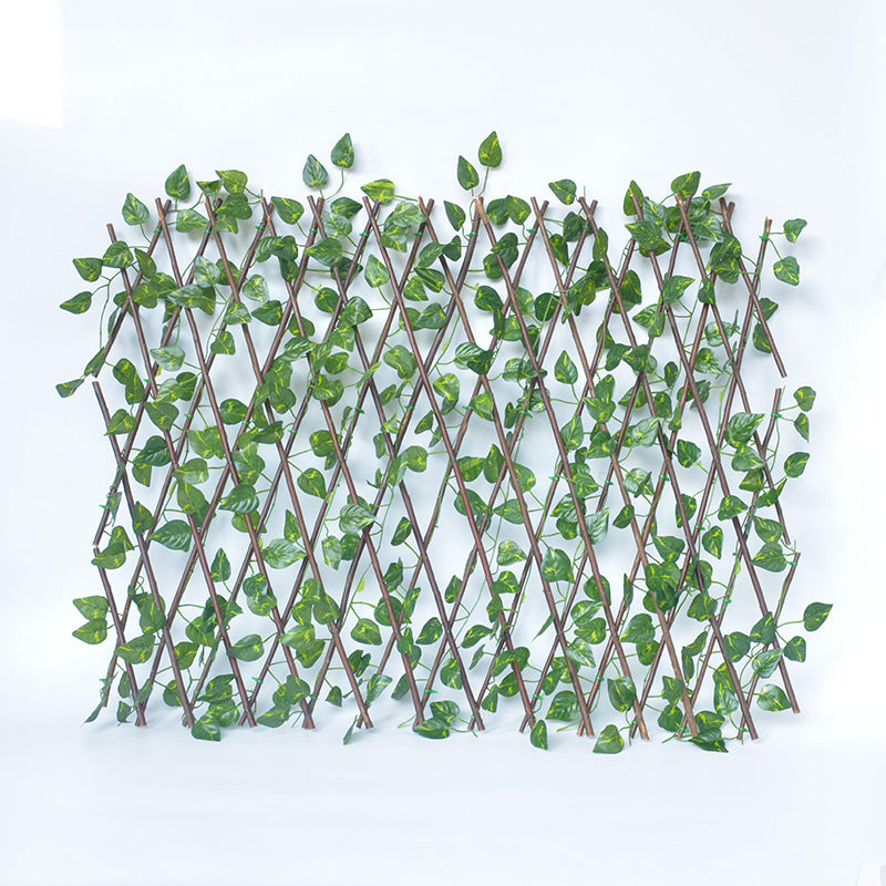 HKM-677651 Telescopic Silk Flower Fence for Indoor Garden Decoration, Morning Glory & Rose Options