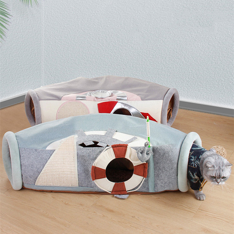 HKM-6777533 Folding Semi-Enclosed Cat Litter Box for Play and Comfort