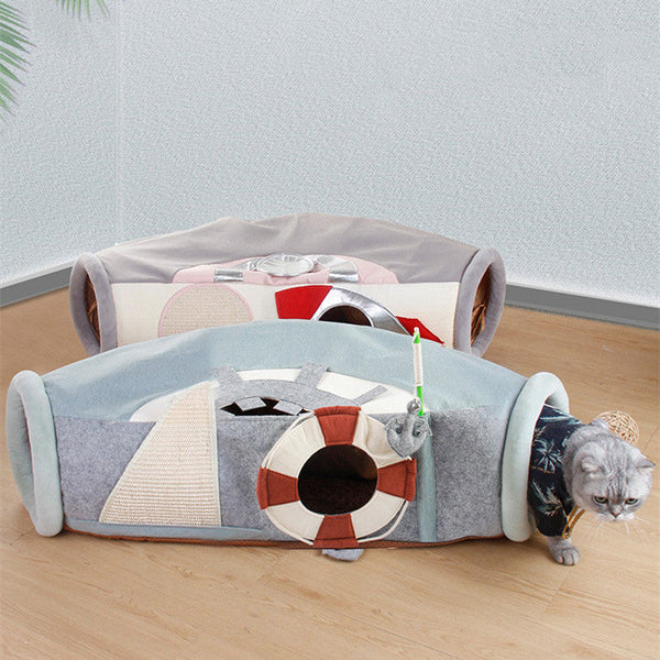 HKM-6777533 Folding Semi-Enclosed Cat Litter Box for Play and Comfort