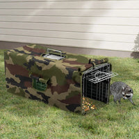 HKM-6777917 Humane 32in Live Animal Trap with Cover for Safe Outdoor Capture of Raccoons, Opossums, and More