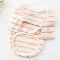 HKM-6778045 Casual Cotton T-Shirt for Dogs in Water Ripple Toweling - Available in Pink and Yellow