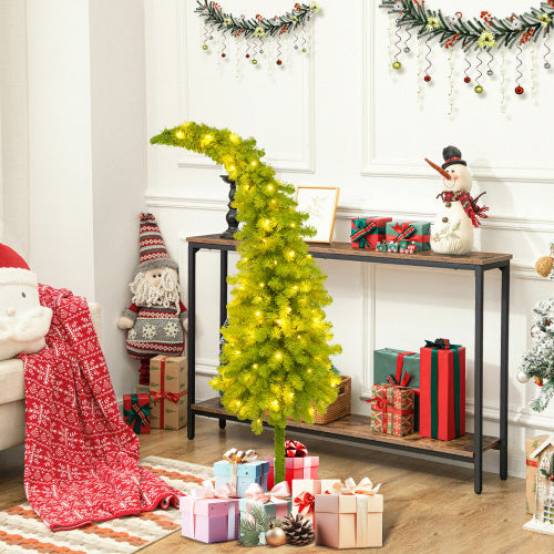 HKM-677843 5FT Hinged Artificial Fir Christmas Tree with 400 Branch Tips and 100 Warm White LED Lights