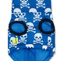 HKM-6778813 Blue Skull Padded Vest for Pets - Comfortable Cotton Leisure Wear in Sizes XS to XL
