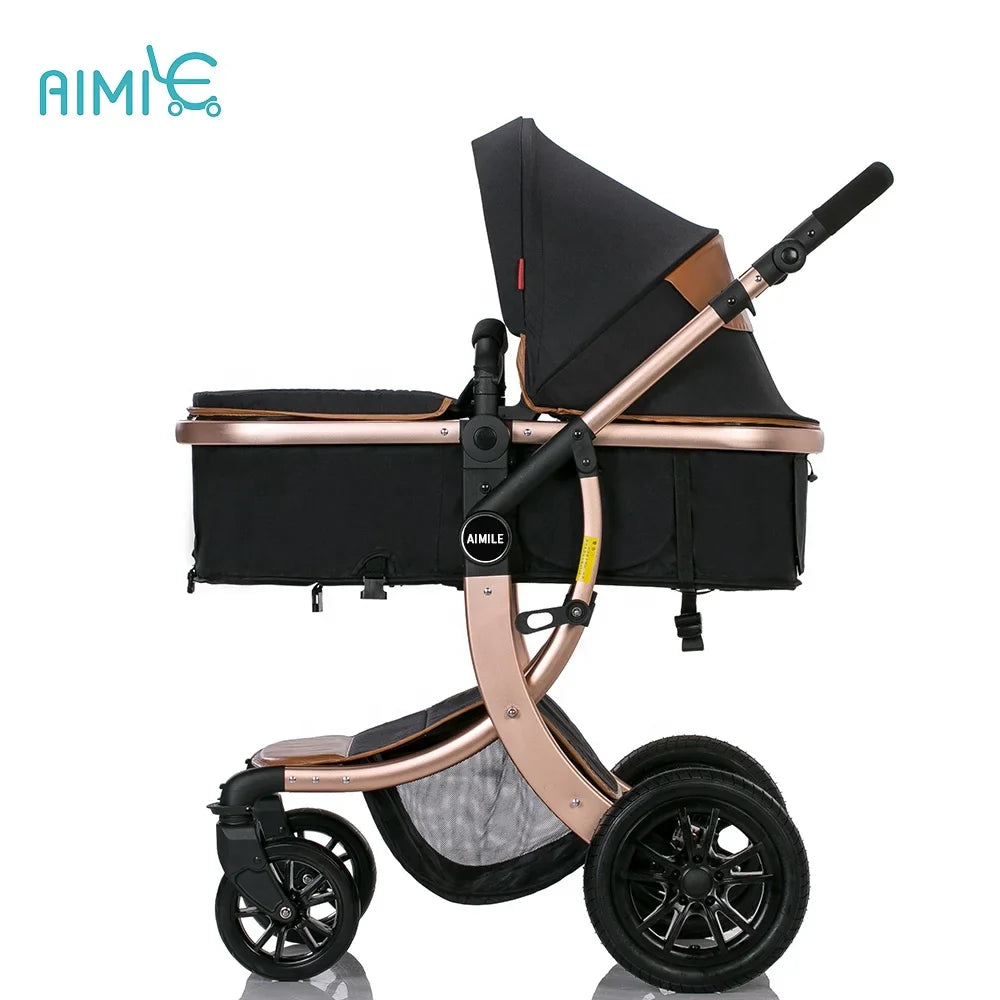 HKM-677907 Luxury 3-in-1 Baby Pushchair with High Landscape Design for Comfortable Strolling