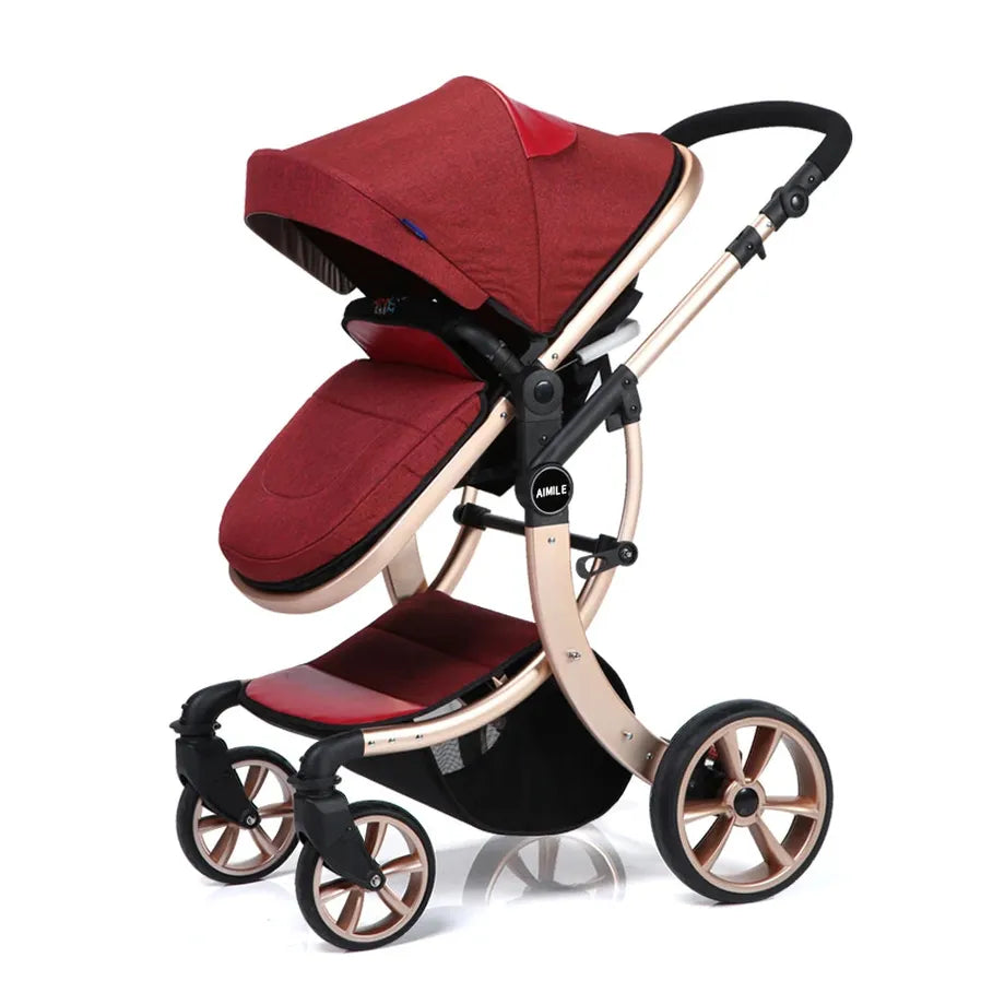 HKM-677907 Luxury 3-in-1 Baby Pushchair with High Landscape Design for Comfortable Strolling