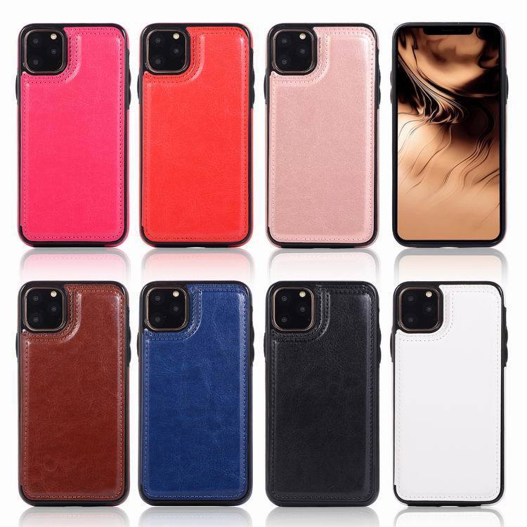 HKM-677971 Holster Card Holder with Mad Horse Pattern Back Shell for Wireless Charging and Secure Storage