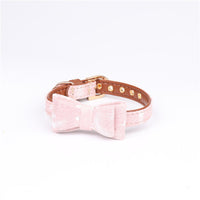 HKM-6780221 Cowboy Style PU Dog and Cat Collar with Adjustable Bow Tie - Available in Blue, Black, Pink