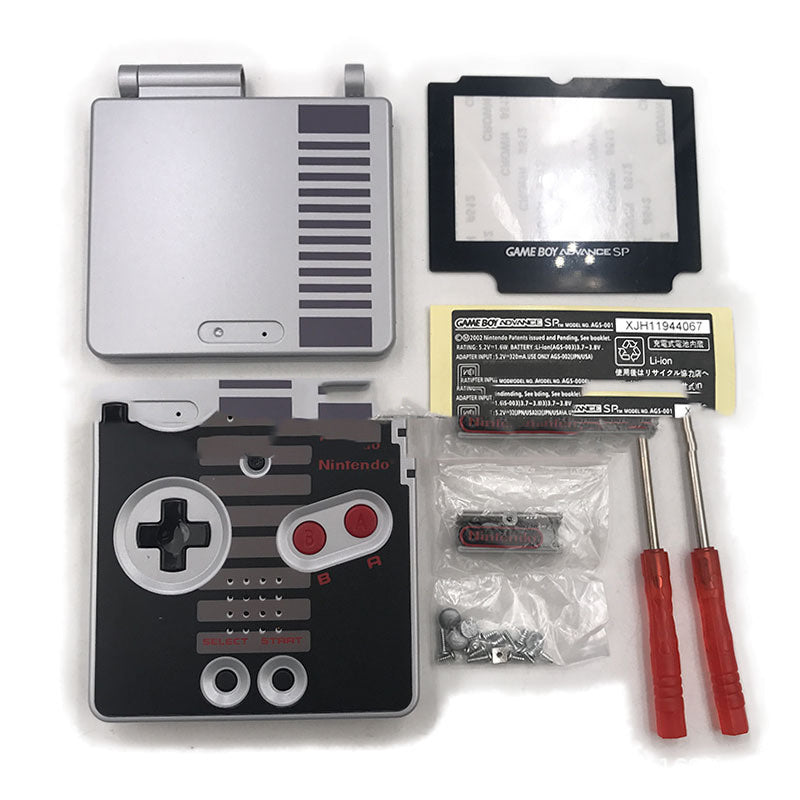 HKM-678035 Transparent Game Case for GBA SP with NES Design and Accessories