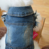 HKM-6780605 Teddy VIP Retro Denim Vest for Dogs - Winter Bichon Clothing