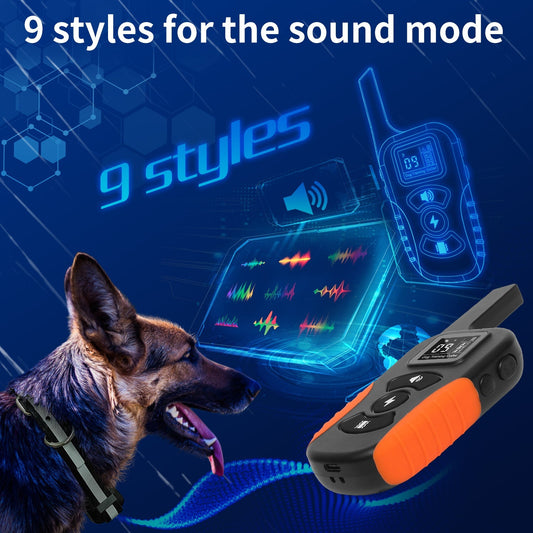HKM-6781501 Waterproof Remote Dog Training Collar with Electric Shock, Vibration, and Beep Functions, Range Up to 1000 Meters