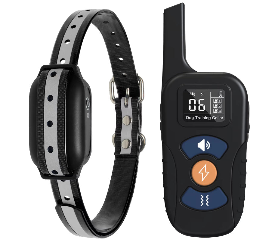 HKM-6781501 Waterproof Remote Dog Training Collar with Electric Shock, Vibration, and Beep Functions, Range Up to 1000 Meters